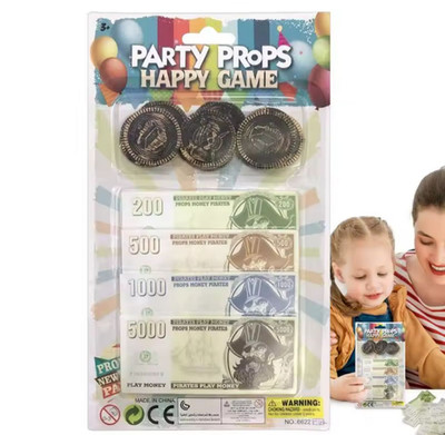Fake Play Money Set for Kids Pretend Role Play Learning Toy Classroom Game