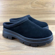 Koolaburra By UGG Neerie Clog Womens 8 Black Suede Sip On Chunky Platform Lug