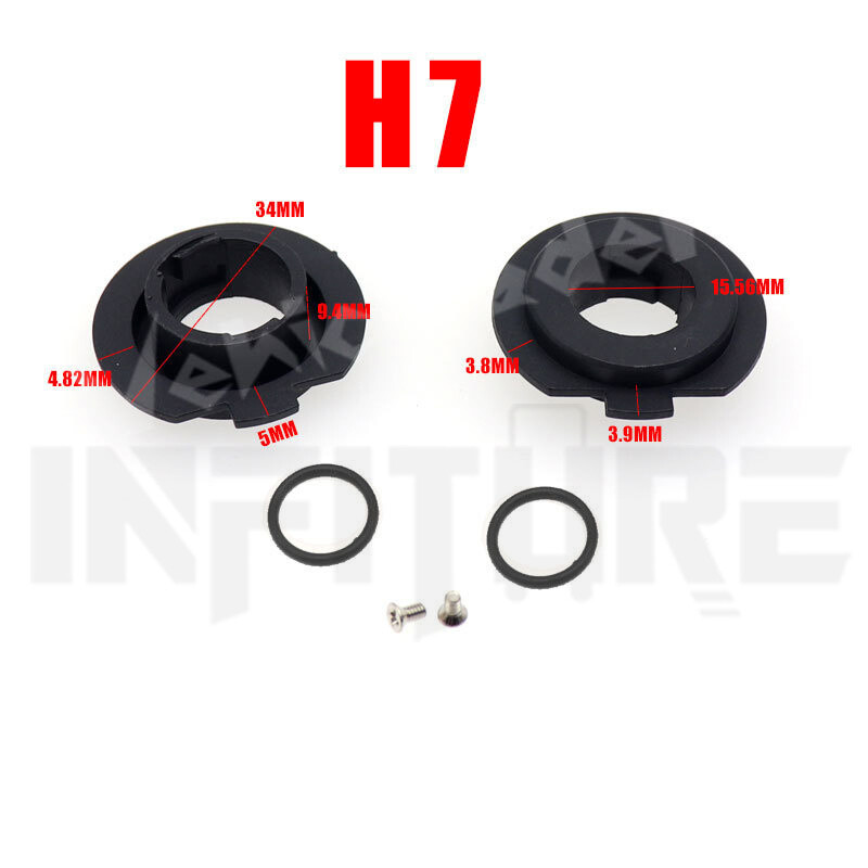 2Pc H7 LED Headlight Bulb Adapter Socket Light Holder Base Retainer