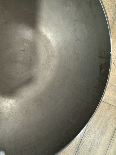 Commercial Aluminum Cookware 10.75" Flat Bottom Wok G165 HC Wood Handle RARE~ - Picture 5 of 18