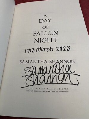 A Day of Fallen Night SIGNED & DATED 1st/1st By Samantha Shannon Portobello