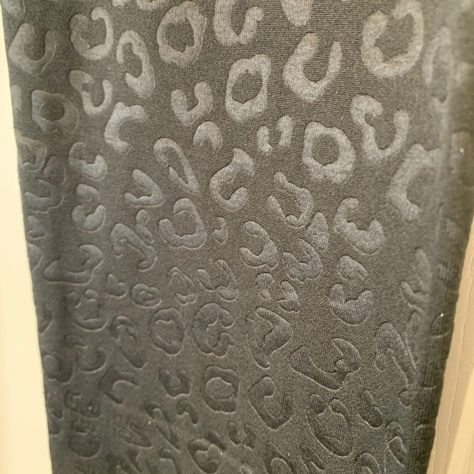 8 OF HEARTS Mujer Talla Grande Forrado de Vellón GUEPARDO Leggings Cálidos NEGRO 1X 2X Foto 3 de 4