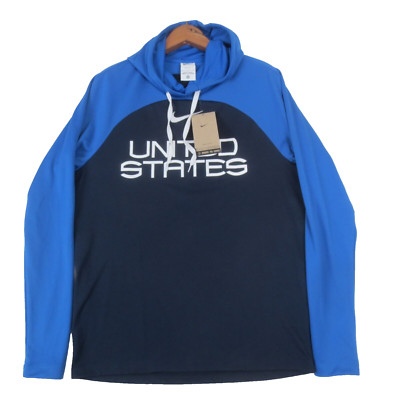 NEW Nike Academy Pro II Hoodie Mens Medium Blue Lightweight Pullover USA DH9232