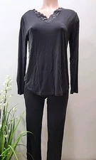 Nwt Siestern Pajamas Set  Ladies  Size Medium BLACK COLOR 