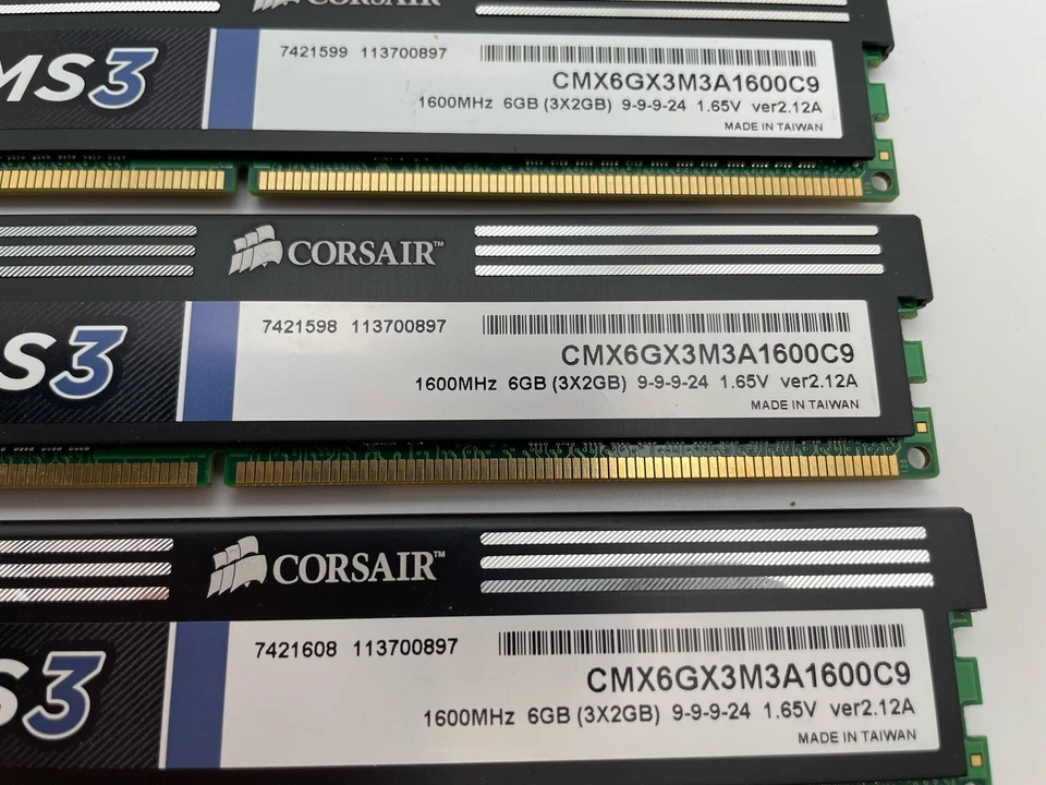 Corsair XMS3 6GB Kit (3x2GB) DDR3 Memory (3) & 2 XMS3 4GB Kit (2x2GB) DDR3 Memor - Image 4 of 4
