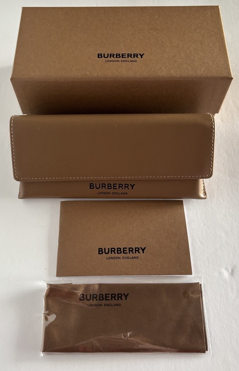 BURBERRY Official Sunglasses Case Complete Box Cleaning Cloth