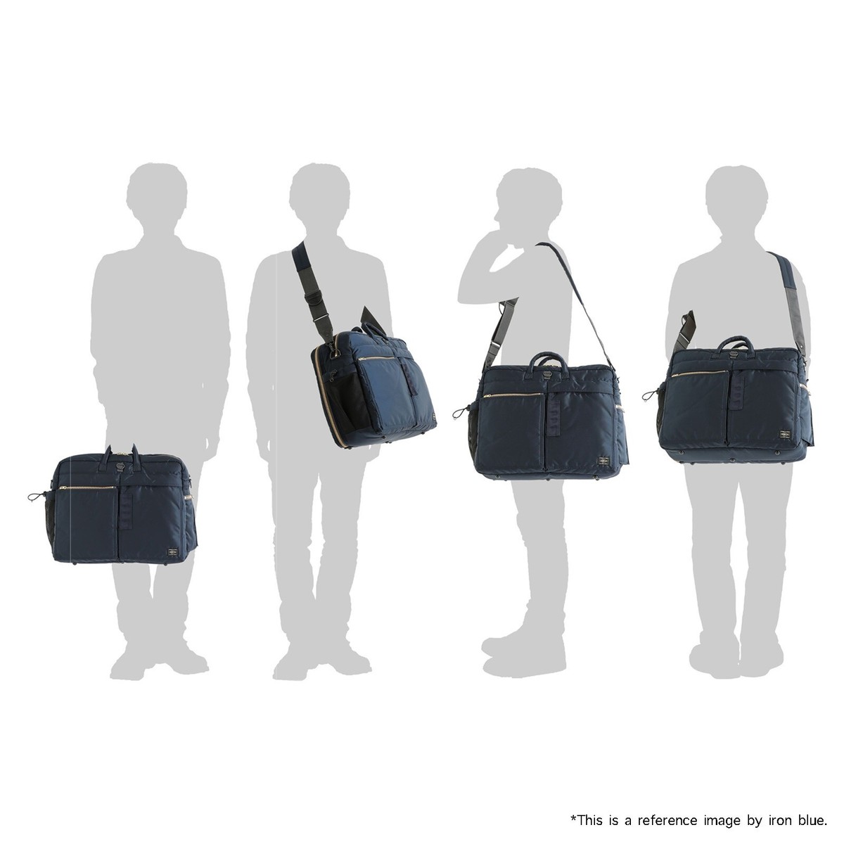 PORTER PX TANKER TANK BAG Silver Gray Briefcase 2way Hand Shoulder