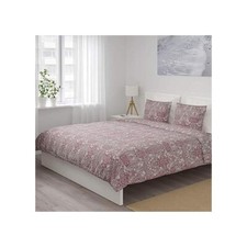 White Dark Pink, IKEA JATTEVALLMO FULL/QUEEN DUVET COVER WITH TWO PILLOW COVERS