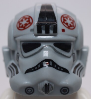 Lego Star War Helmet Stormtrooper Type AT-AT Driver Dark Red Imperial  Logo