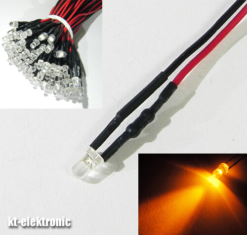 1,8mm 2mm 3mm 5mm 12V LED mit 20cm Kabel AUSWAHL  klar matt auto RGB UV - Bild 30 von 60
