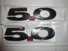 (2) For Ford Mustang GT 5.0 Adhesive Backed Black Fender Emblem 5.5"inch Badge