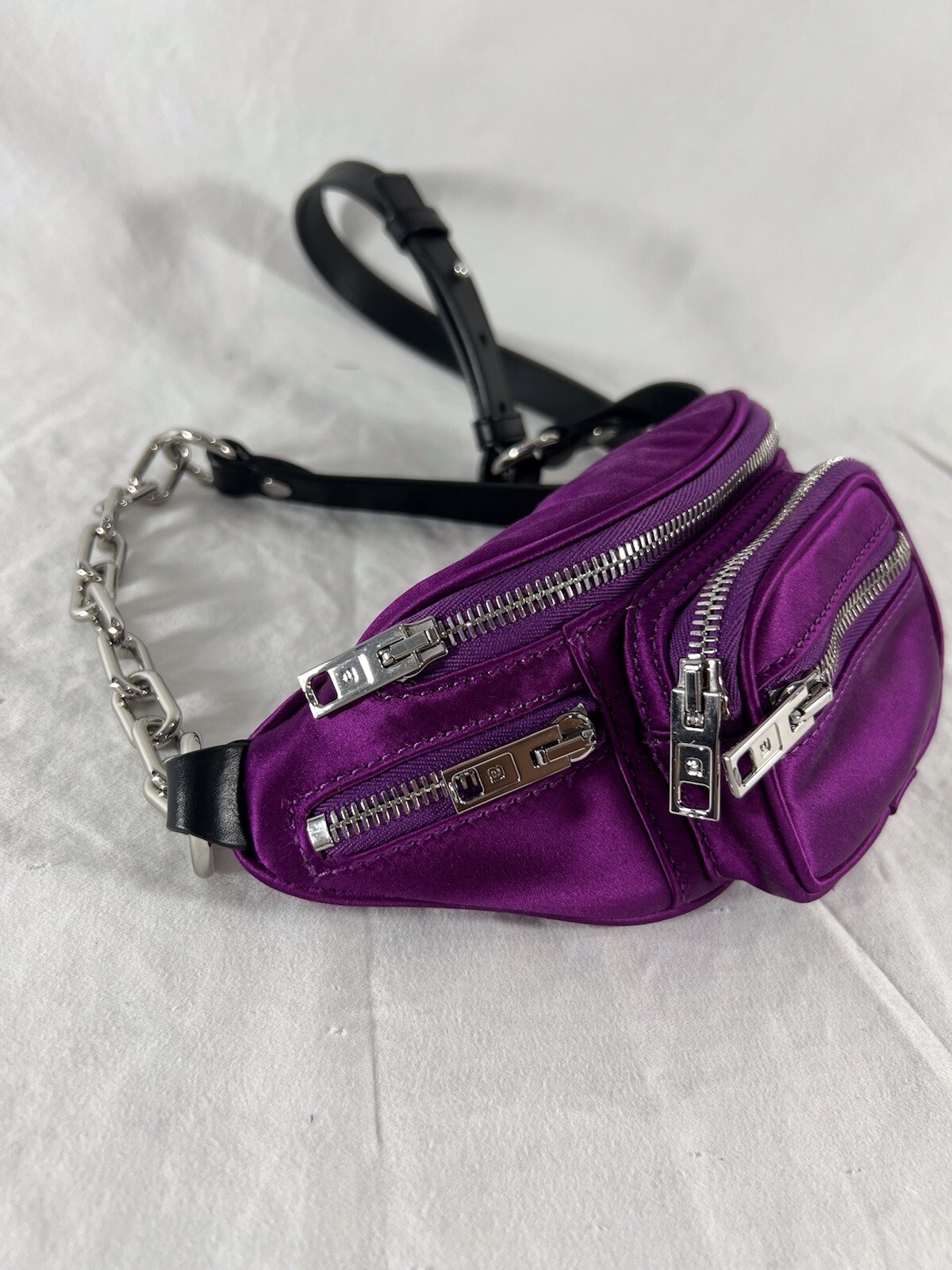 ALEXANDER WANG Purple Satin and Leather Women's Crossbody Bag image 6
