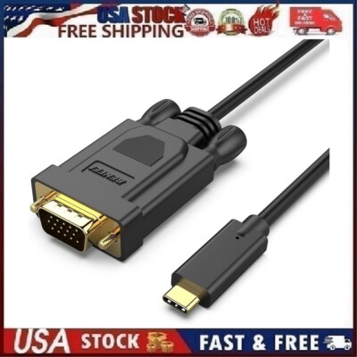 BENFEI USB C to VGA 6 Feet Cable USB Type-C to VGA Cable Thunderbolt 3/4 Comp...