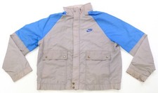 Rare VTG NIKE Spell Out Swoosh Two Pocket Color Block Jacket 80s 90s Gray Blue M