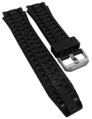 Calypso Bracelet Montre Plastique Noir 22mm Boucle de Pin K5670 - Photo 1/4