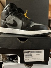 Nike Air Jordan 1 Mid Unisex Kids Black Particle Gray 5.5M - Worn Once