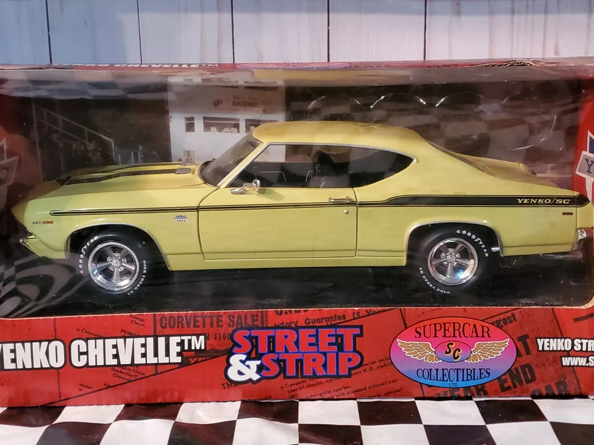 Ertl Supercar 1969 Chevy Yenko Chevelle SC 1 18 Scale Diecast Model Car Yellow