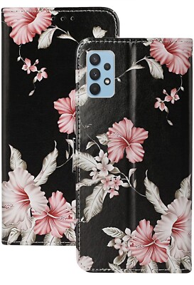 Blumenmuster magnetische Ständer Geldbörse Handyhülle Abdeckung Samsung Galaxy A52