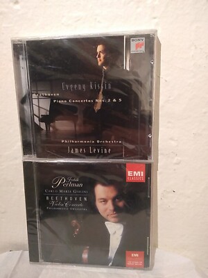 BEETHOVEN Evgeny Kissin Piano Concertos 2 & 5/ITZHAK PERLMAN Violin 2×CD SEALED 