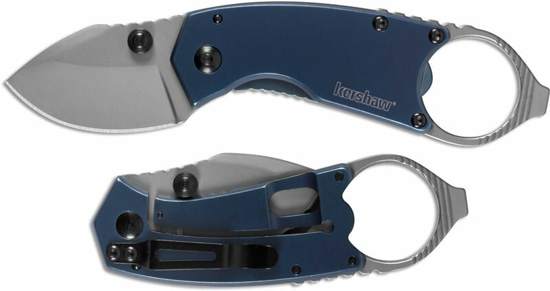 Kershaw Taschenmesser Mit Framelock – Blaue Klinge 4,4 Cm, Daumenpin, Praktischer Clip!
