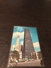 VINTAGE UNPOSTED POSTCARD JOHN HANCOCK CENTER AND WATER TOWER - CHICAGO
