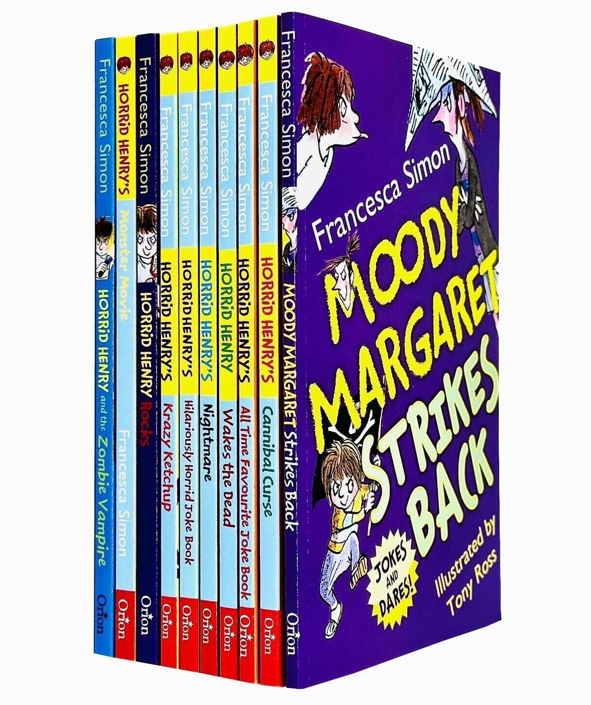 Horrid Henry Francesca Simon 10 Books Collection Set Cannibal Curse,Moody Margar