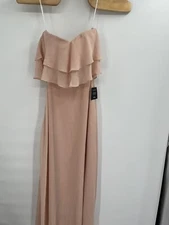Lulus Devoted to Romance Blush Strapless Maxi Dress  Wedding Sz XS NEW
