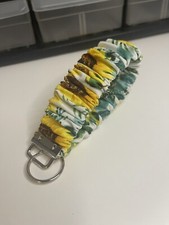 Yellow Sunflower Scrunchie Keychain Wristlet