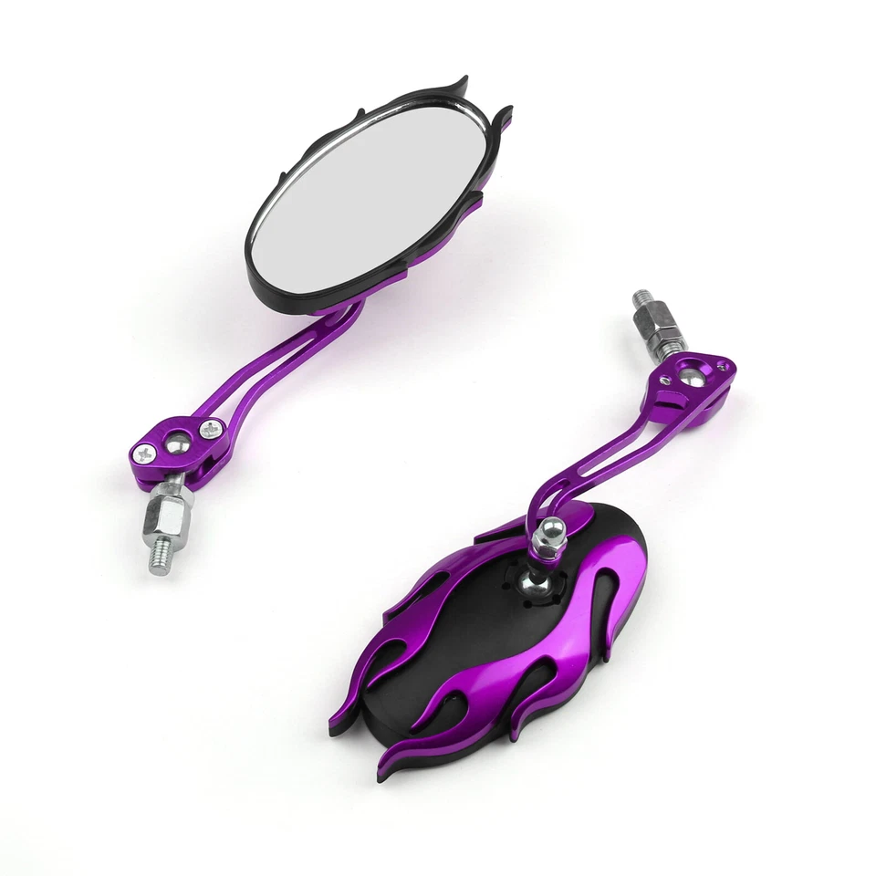 Universal Motorcycle Rearview Mirrors Rear View Mirror 8mm 10mm Purple - Изображение 2 из 4