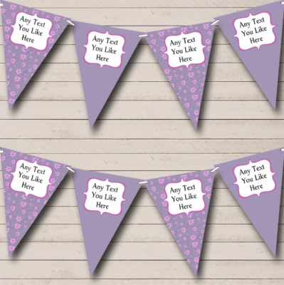 Party Banner Wimpel lila rosa Blumen personalisiert Hochzeitslocation oder Empfang