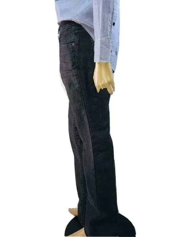 Pantalones de mezclilla Monarchy negros elásticos corte bota tiro medio lavado oscuro para mujer talla 27 Foto 4 de 4