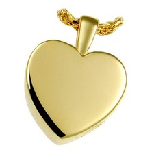 Heart Ash Holder Cremation Urn Pendant Necklace Jewelry Gold Plated Silver