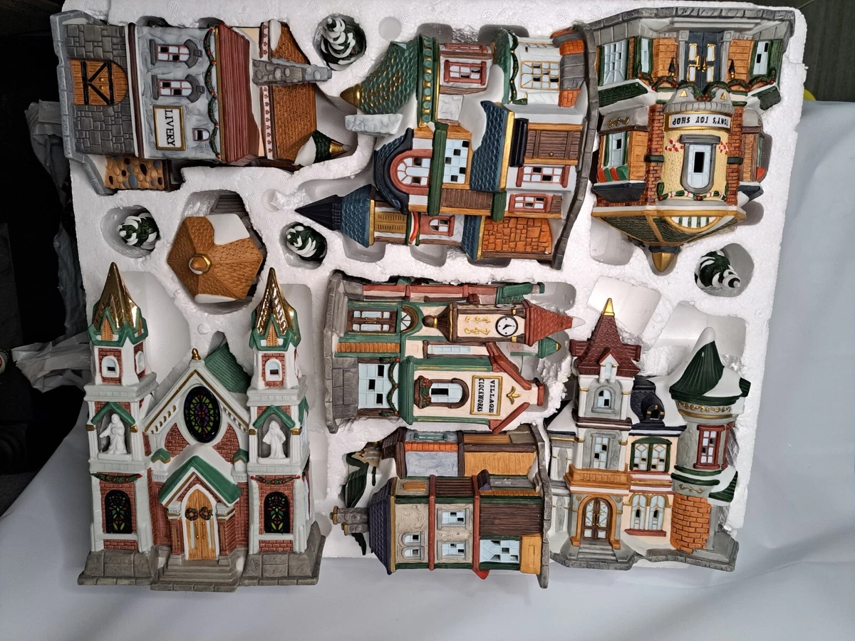 90's Vintage Kirkland Signature Lighted Victorian Village In Original Box plandetransformacion