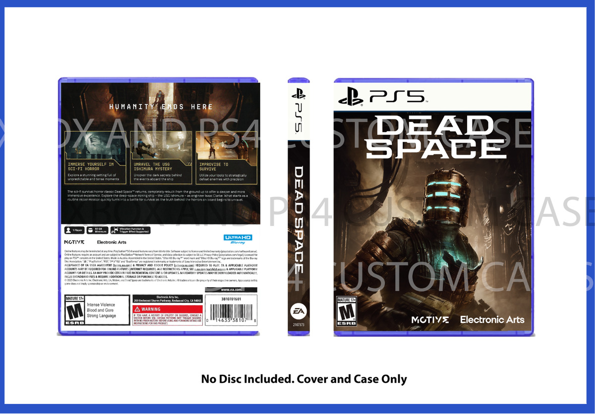 CUSTOM REPLACEMENT CASE NO DISC Dead Space Remake PS5 SEE DESCRIPTION