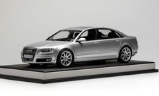 1/18 MotorHelix Audi A8 W12 from 2008  in Metallic Ice Silver Leather Base