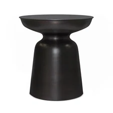 SIMPLIHOME Toby Accent Table - 17 inch Wide Iron Drum-Style Metal Side Table ...