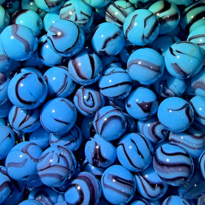 9 Lot Brontosaurus Marble Collection by Vintage Marbles 16mm 5/8'' Black Blue
