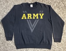 Vintage Army PT Retro Reflective Sweatshirt Large Double Sided Made In USA Black