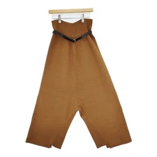 AMERI Short Leg Knit Pants with Belt Saruel pants Brown 5-1009T∞