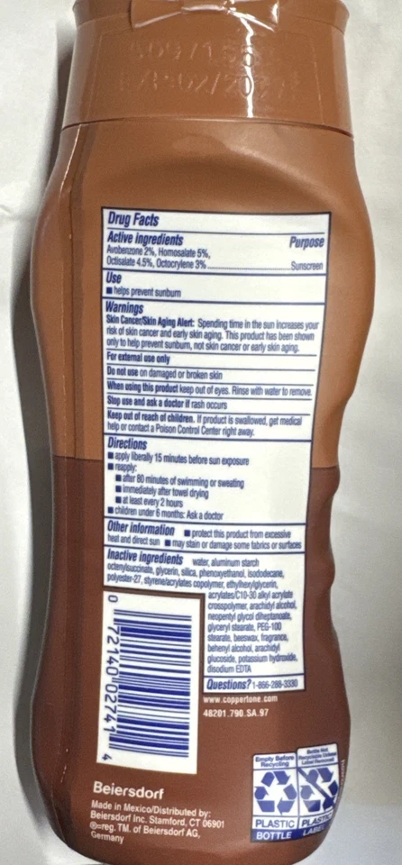 NUEVO Coppertone Tanning 8 SFP Protector Solar Loción Resistente al Agua Cuerpo 8oz. Exp 2/27 Foto 2 de 4