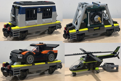 LEGO 60508 Prison Train Heist Helicopter Car Carriage Safe Money Magnets Bogie
