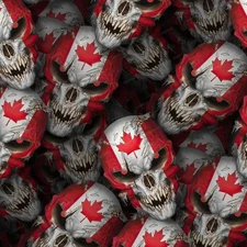 Thin Canadian Flag Skulls 24 - 18"x46" Hydrographic Film Hydro Dipping