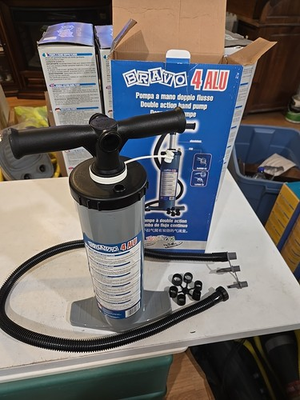 #ad Bravo 4 ALU Aluminium TUBE High Pressure Double Action Hand Pump 2X 2000CC G $25.00