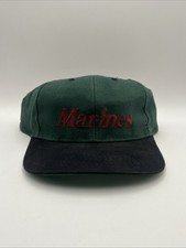 Vintage Marines Hat Cap USMC Corps Green And Black Snapback