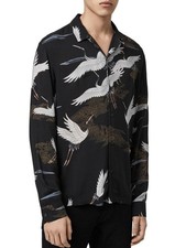 ALLSAINTS Yonder Stork-Print Button-Down Shirt Men s Size XS