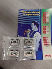4 Pcs Sanyo MC-30 Micro cassette tapes ( 50mm x 34mm)  for Voice  Dictaphone
