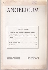 Angelicum Oct. - Dec. 1968 - periodico Pont. Università S. Tommaso Aquino