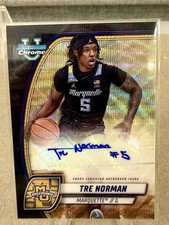 2024-25 Bowman University Chrome Chrome Prospect Autographs Tre Norman #88 Black