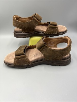 Clarks Unstructured Nature Trek Sandals, Tan Combi Leather Upper