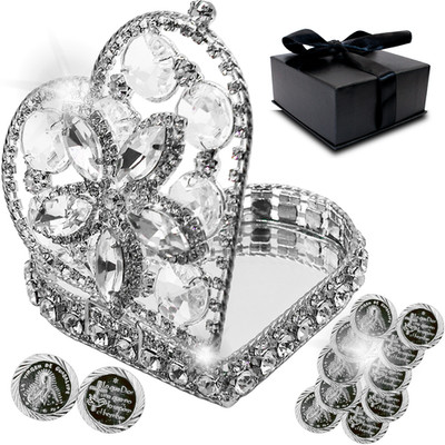 Arras de boda catolica with our virgen de Guadalupe in a gift box 13 coins set